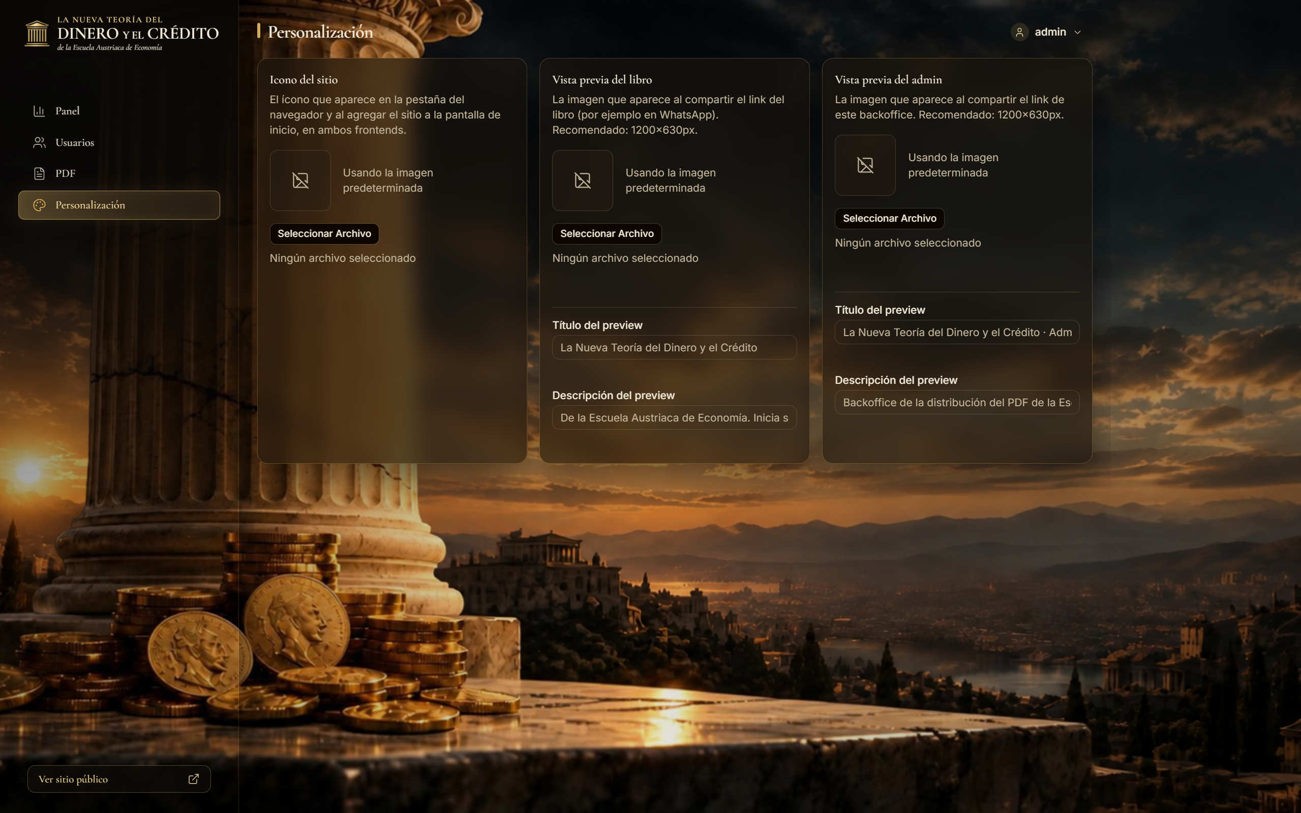 Configuración de personalización del portal
